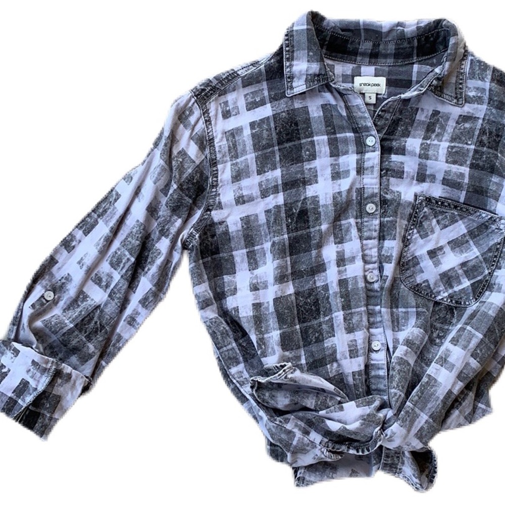 Sneak Peek faded buffalo check button down.